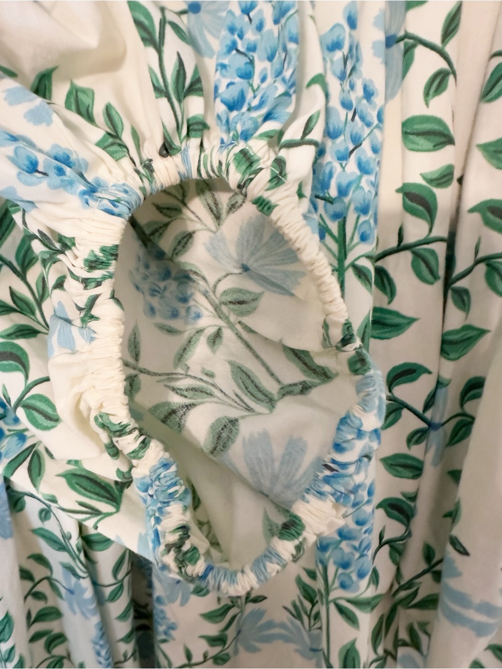 Anthropologie Let Me Be Blue and Green Hydrangea Printed Midi Dress - size M - Picture 14 of 16